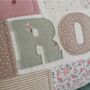 Memory Large Name Pillow, Custom Made From Baby Clothes. Personalised Cushion, Decorative Patchwork Pillow, thumbnail 3 of 10