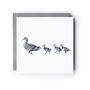 Ducks In A Row Hand Drawn Greeting Card, thumbnail 2 of 5