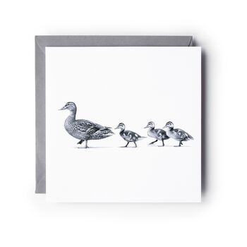 Ducks In A Row Hand Drawn Greeting Card, 2 of 5
