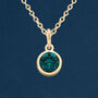 Yellow Gold Plated May Emerald Birthstone Necklace, thumbnail 2 of 11