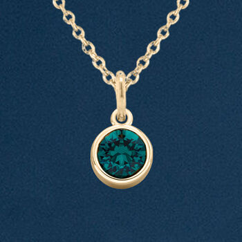 Yellow Gold Plated May Emerald Birthstone Necklace, 2 of 11