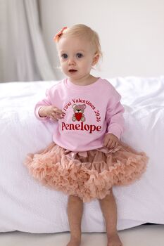 My First Valentines Bear Personalised Name Embroidered Sweatshirt, 3 of 5