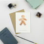 Gingerbread Man Christmas Card Pack Of Four, thumbnail 2 of 4