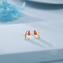 Baby Robin Bird Stud Earrings In Sterling Silver, thumbnail 4 of 12