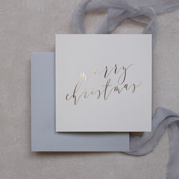 Foil Merry Christmas Card Pack Of Six, 7 of 7