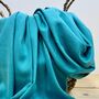 Super Soft Plain Pashmina Style Scarf In Teal, thumbnail 2 of 3