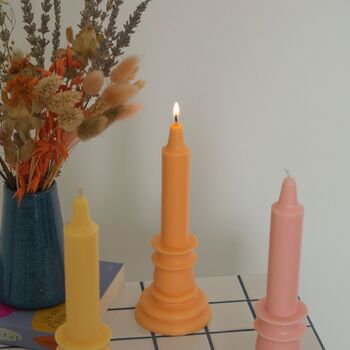 Minimalist Table Pillar Candle / Pastel Soy Wax Candle, 4 of 5