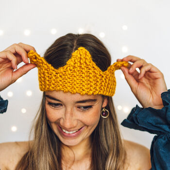 Chunky Knit Crown For Birthdays And Christmas, 9 of 9