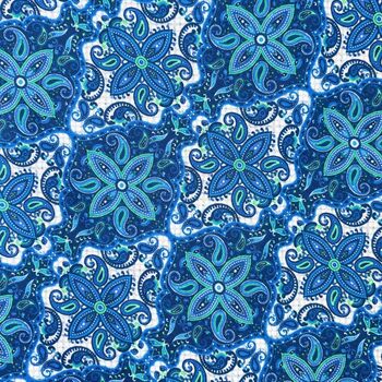 Women's 'Marrakesh' Paisley Crisp Cotton Three/Four Length Pyjama Set, 4 of 4