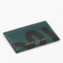 Abstract Swirl Lines Leather Card Holder | Dark Green, thumbnail 2 of 4