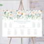 Wedding Table Plan Pastel Green And White Florals, thumbnail 1 of 6