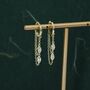 Sterling Silver Marquise Cz Crystal Chain Hoops Earring, thumbnail 6 of 12