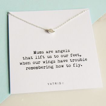 Silver Angel Wing Mum Necklace, 2 of 4