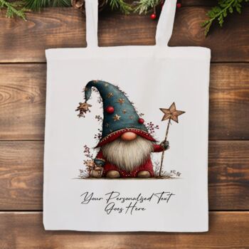 Personalised Christmas Gonk Gnome Tote Bag, 9 of 11