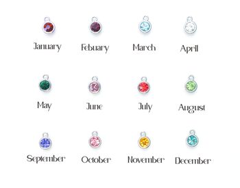 Personalised Initial And Birthstone Charm Bracelet, 9 of 10