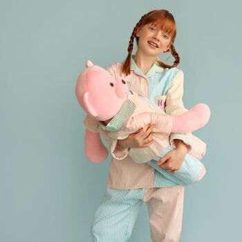 Kika Hug Me Multicolor Pyjama Set With Matching Mega Size Teddy Bear, 3 of 4