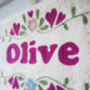 Floral Personalised Wall Hanging For Baby's Nursery, thumbnail 4 of 6