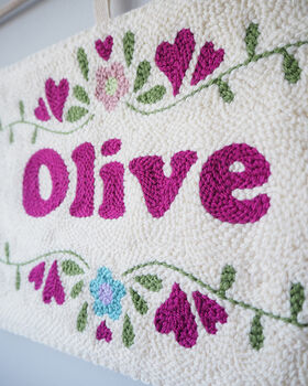 Floral Personalised Wall Hanging For Baby's Nursery, 4 of 6