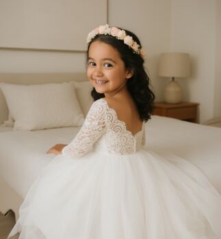Mary Jane In Ivory White ~ Party Or Flower Girl Dress, 5 of 8