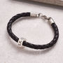 Personalised Silver And Leather Mens Traveller Bracelet, thumbnail 6 of 10