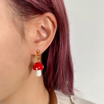 ‘Super Mario Bros' Mushrooms Hoops Earrings, 6 of 10