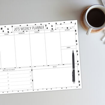 Personalised Spotty Weekly Planner Tear Off Pad, 2 of 7