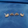 Smiley Face Cz Stone Gold Stud Earrings, thumbnail 5 of 9