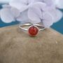 Sterling Silver Genuine Red Onyx Ring, thumbnail 4 of 10