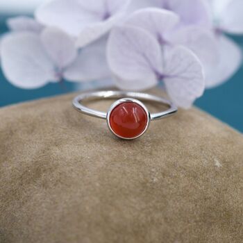 Sterling Silver Genuine Red Onyx Ring, 4 of 10