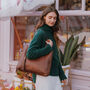 Soft Leather Tote Bag With Tassel, Brown, thumbnail 1 of 5