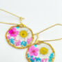 Necklace With Daisies And Pink Flowers In Silver Or Gold, thumbnail 6 of 12