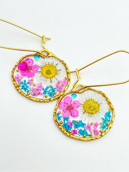 Necklace With Daisies And Pink Flowers In Silver Or Gold, 6 of 12