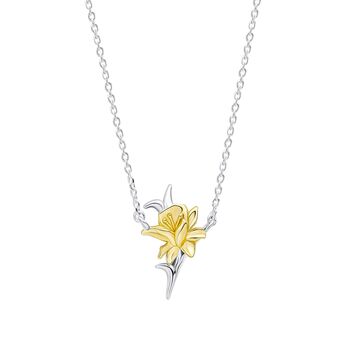 Sterling Silver Heritage Daffodil Necklace, 5 of 5