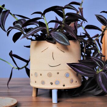 Smiley Face Personalised Ceramic Plant Pot With Dots, 5 of 9