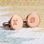 Personalised Real Natural Leather And Copper Cufflinks, thumbnail 4 of 7
