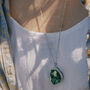 Long Length 925 Silver Raw Green Agate Necklace, thumbnail 6 of 7