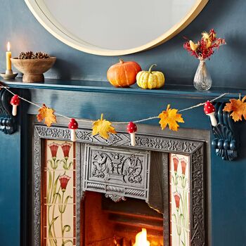 Felt Autumn Leaf And Mushroom Garland, 2 of 3