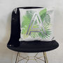 Personalised Foil Palm Leaf Cushion Gift For Her Home, thumbnail 2 of 3