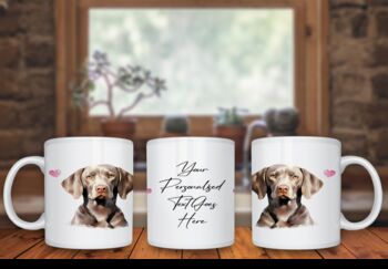 Personalised Weimarer Dog Hearts Pet Gift Mug, 2 of 2