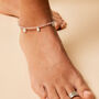 Ibiza Sunset Amethyst And Pink Quartz Silver Anklet, thumbnail 2 of 9