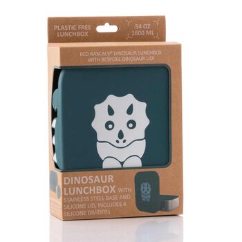 Stainless Steel Lunchbox With Organisers Dinosaur, 3 of 8