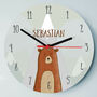 Woodland Bear Personalised Clock, thumbnail 1 of 4