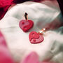 Yin Yang Hearts | Polymer Clay Statement Earrings, thumbnail 6 of 8