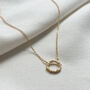 Cz Encrusted Circle 18k Gold Necklace, thumbnail 2 of 4