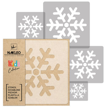 Reusable Stencils Five Pcs Snowflake With Brushes, 2 of 5