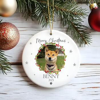 Personalised Christmas Pet Bauble With Photo, 4 of 5