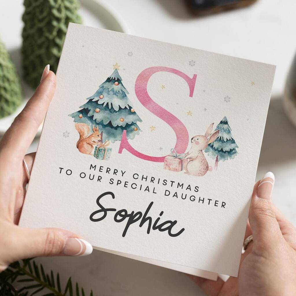 Daughter Christmas Card For Little Girl Personalised, 1 of 7