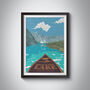 Moraine Lake Canada Travel Poster Art Print, thumbnail 1 of 6