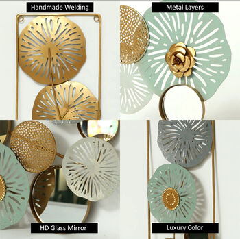 Metal Wall Art ‘Flower Collection’, Five Pieces, 4 of 4