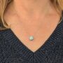 Blue Opal Teardrop October Birthstone Necklace, Silver, thumbnail 2 of 6